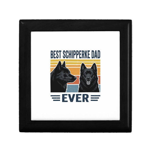 Best Schipperke Dad Ever Retro Dog Vector Design_1 Gift Box (Front)