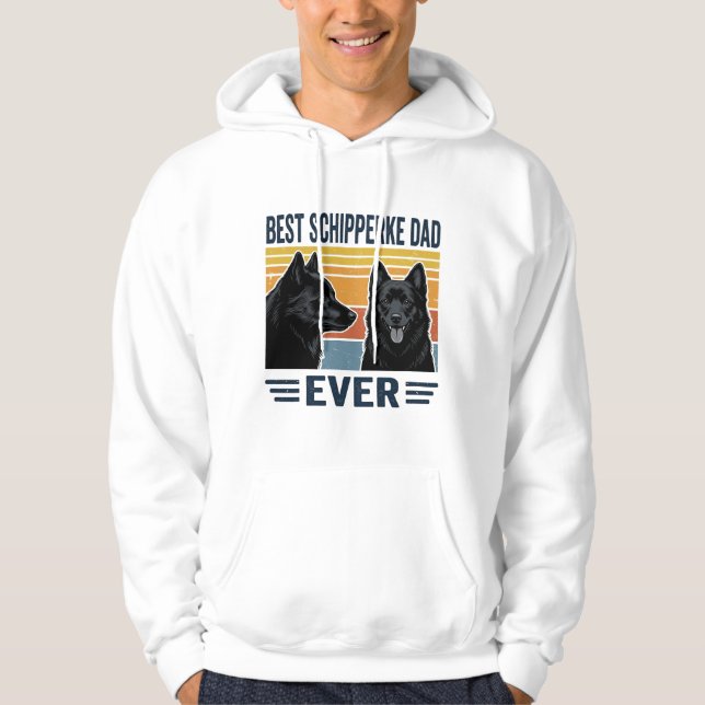 Best Schipperke Dad Ever Retro Dog Vector Design_1 Hoodie (Front)