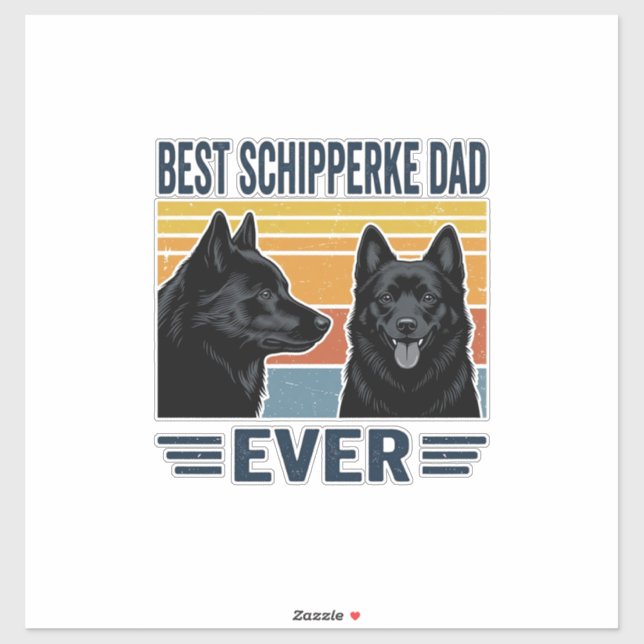 Best Schipperke Dad Ever Retro Dog Vector Design_1 Sticker (Sheet)
