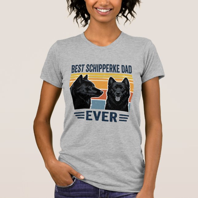 Best Schipperke Dad Ever Retro Dog Vector Design_1 T-Shirt (Front)