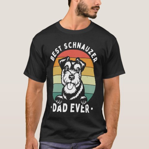 Best schnauzer dad ever vintage fathers day dog da T_Shirt