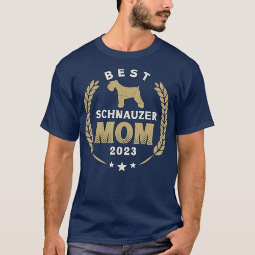 Best Schnauzer Mom 2023 Cute Schnauzer Dog Laurel  T_Shirt