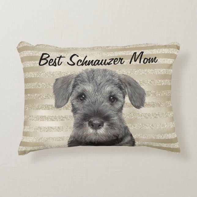 Best Schnauzer Mom Accent Pillow (Front)