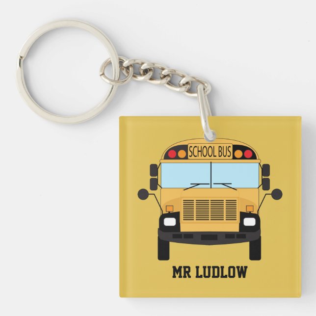 Best School Bus Driver Thank You Appreciation Keychain (Front)