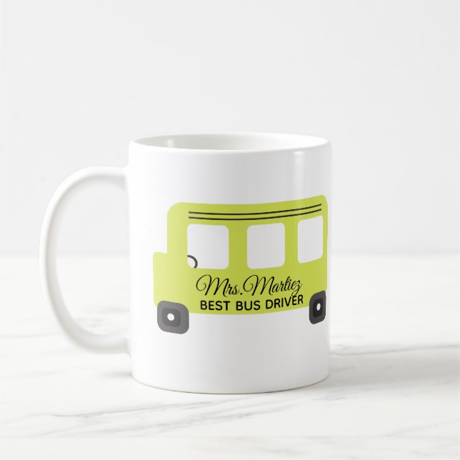 Best School Bus Driver Yellow Bus  Coffee Mug (Left)