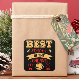 BEST SCHOOL IN THE GALAXY funny cute Square Sticker