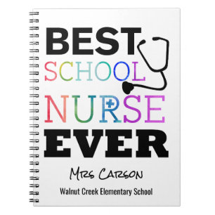 Best School Nurse Ever Personalized Typography Notebook