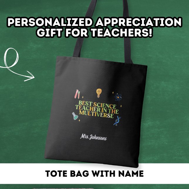 Best Science Teacher Thank You Gift School Custom Tote Bag (Creator Uploaded)