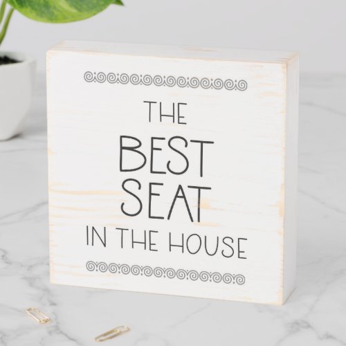 Best Seat In The House Cute Rustic Bathroom Wooden Box Sign