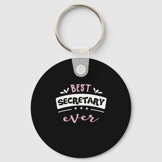 Best Secretary Ever Gift Idea Keychain (Front)