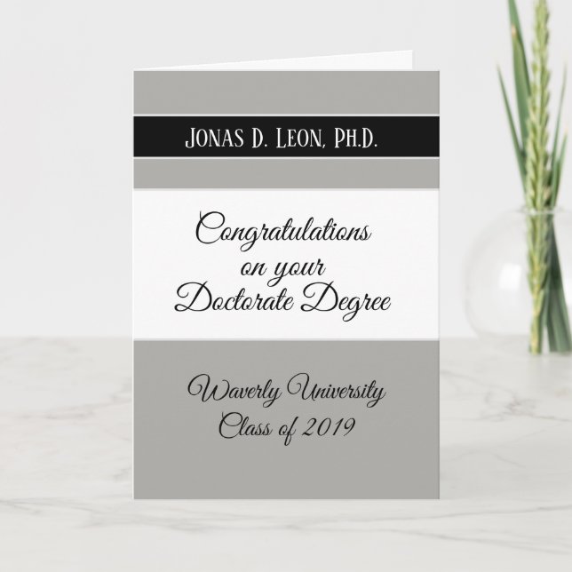 Best Seller!  Doctorate graduation card (Ph.D.) (Front)