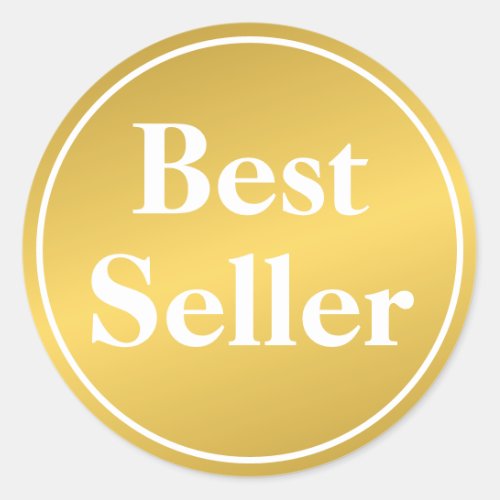 Best Seller Gold White Classic Round Sticker