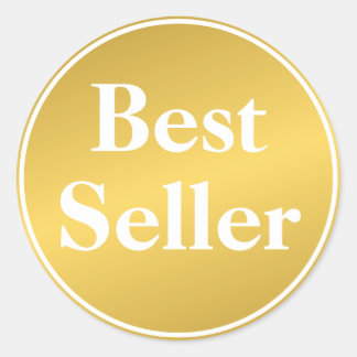Best Seller Gold White Classic Round Sticker