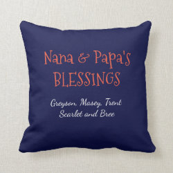 Best seller! Nana & Papa pillow w/ grandkids names