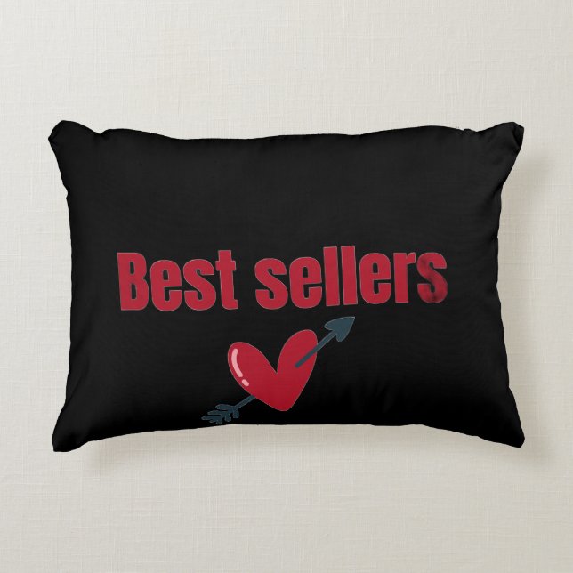 Best Sellers Valentine Heart Arrow T-Shirt Accent Pillow (Front)