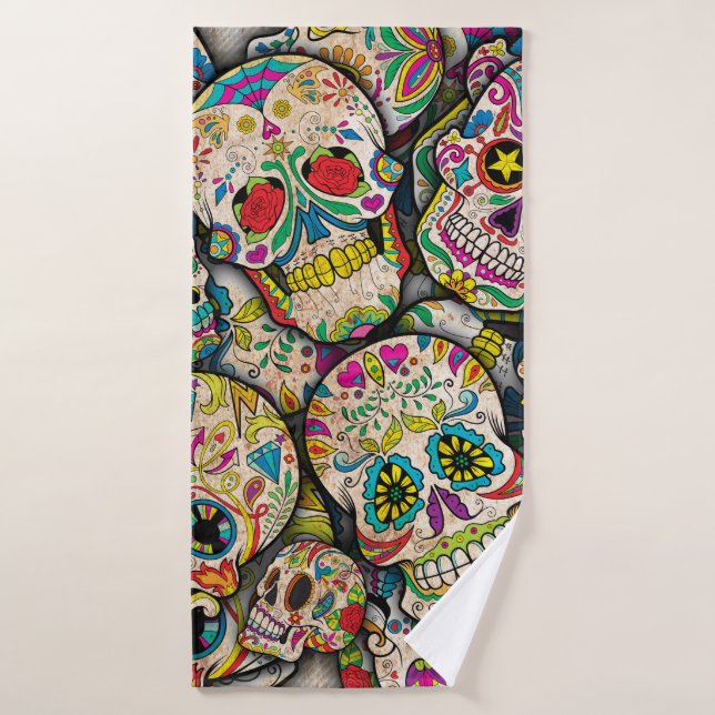 Best Selling Sugar Skull Pattern Bath Towel (Bath Towel)