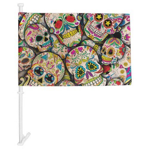 Best Selling Sugar Skull Pattern Car Flag