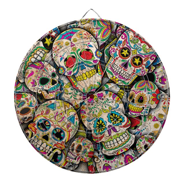 Best Selling Sugar Skull Pattern Dart Board (Front)