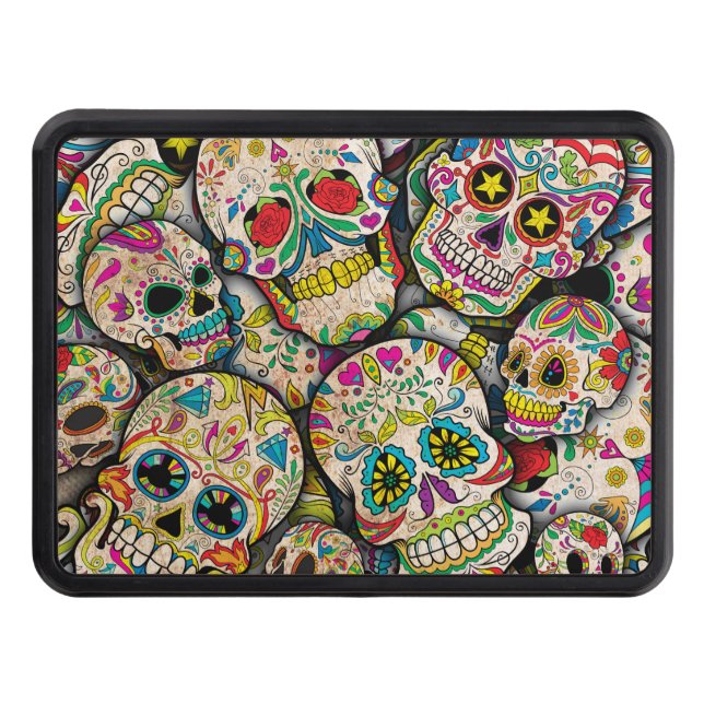 Best Selling Sugar Skull Pattern Hitch Cover (Front)