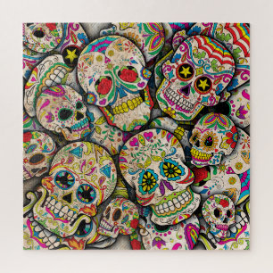 Best Selling Sugar Skull Pattern Jigsaw Puzzle