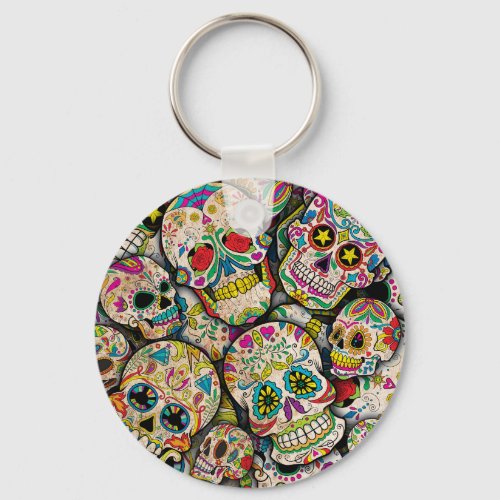 Best Selling Sugar Skull Pattern Keychain