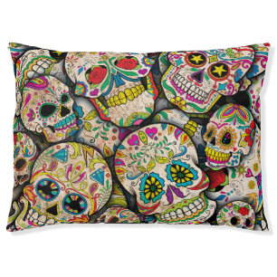 Best Selling Sugar Skull Pattern Pet Bed