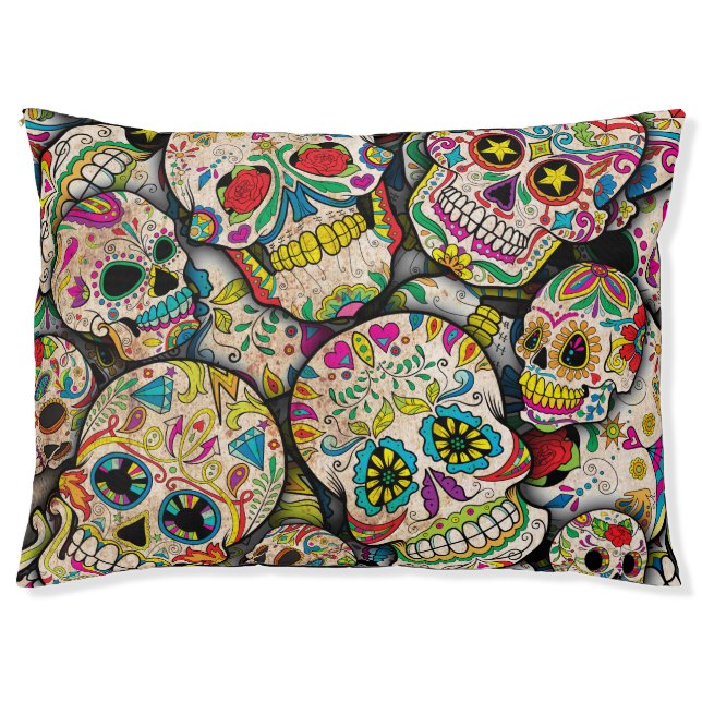 Best Selling Sugar Skull Pattern Pet Bed (Front)