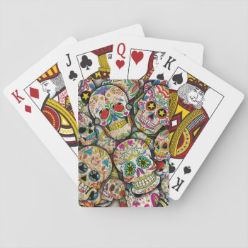 Best Selling Sugar Skull Pattern Playing Cards by CustomizeYourWorld at Zazzle