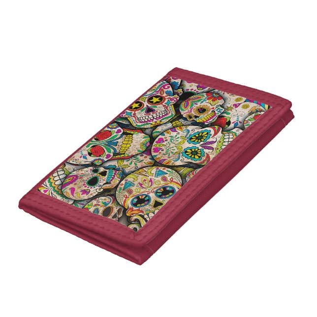 Best Selling Sugar Skull Pattern Trifold Wallet (Bottom)