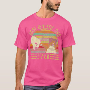 Best Sheltie Dad Ever Retro Vintage Sunset  T-Shirt
