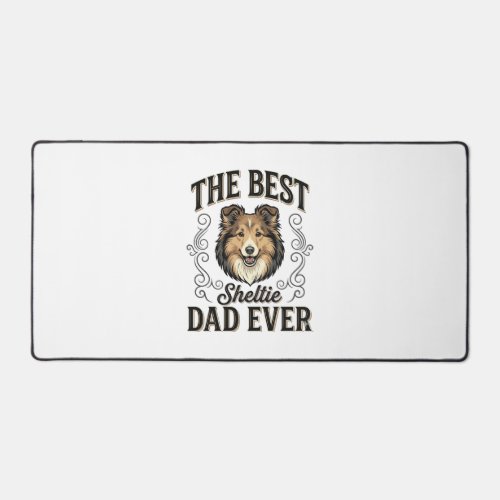 Best Sheltie Dad Ever Vintage Dog Lover Design_1 Desk Mat