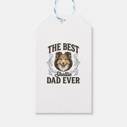 Best Sheltie Dad Ever Vintage Dog Lover Design_1 Gift Tags