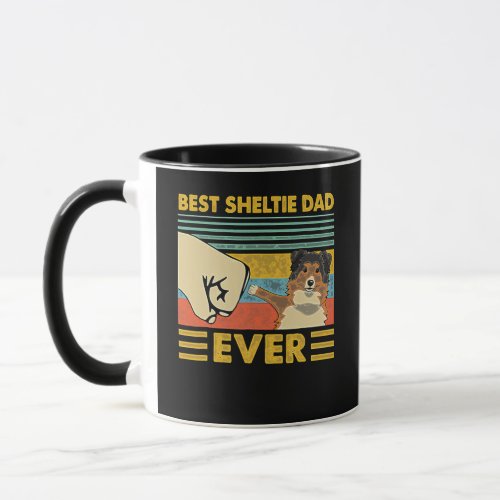 Best Shetland Sheepdog Sheltie Dad Ever Funny Dog Mug