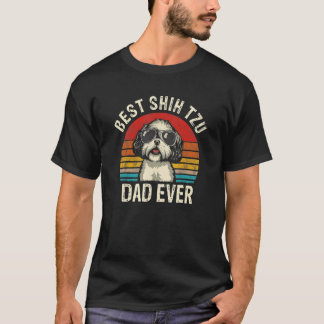 Best Shih Tzu Dad Ever Father's Day Vintage Shih T T-Shirt