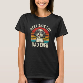 Best Shih Tzu Dad Ever Father's Day Vintage Shih T T-Shirt