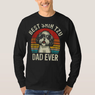 Best Shih Tzu Dad Ever Father's Day Vintage Shih T T-Shirt