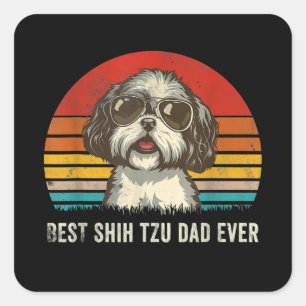 Best Shih Tzu Dad Ever Funny Shih Tzu Dad Gif Square Sticker