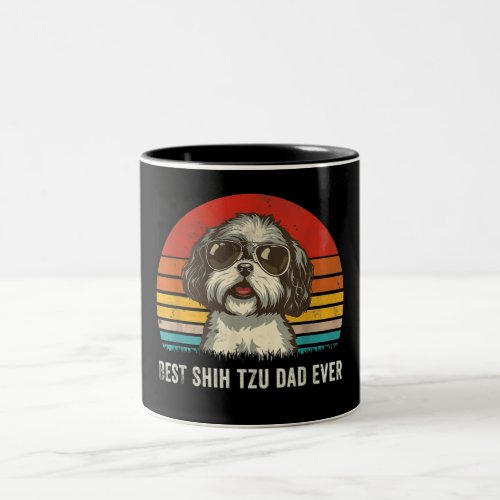 Best Shih Tzu Dad Ever Funny Shih Tzu Dad Gif Two_Tone Coffee Mug