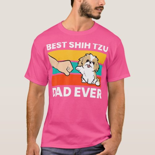 Best Shih Tzu Dad Ever Funny Shih Tzu  T_Shirt