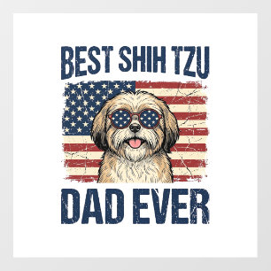 Best Shih Tzu Dad Ever Patriotic Dog Floor Decals