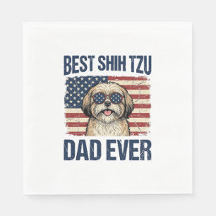 Best Shih Tzu Dad Ever Patriotic Dog Napkins