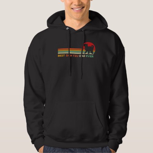 Best Shih Tzu Dad Ever  Retro Shih Tzu Dog Owner D Hoodie