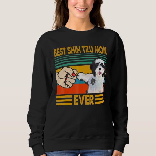 Best Shih Tzu Dad Ever Retro Vintage Sweatshirt