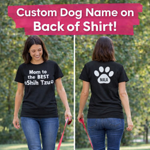 Best Shih Tzu Dog Mom Paw Print Custom Name Design Tri-Blend Shirt