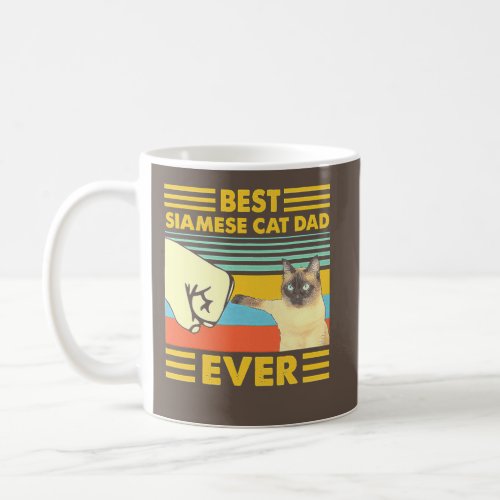 Best Siamese Cat Dad Ever Retro Vintage Sunset  Coffee Mug