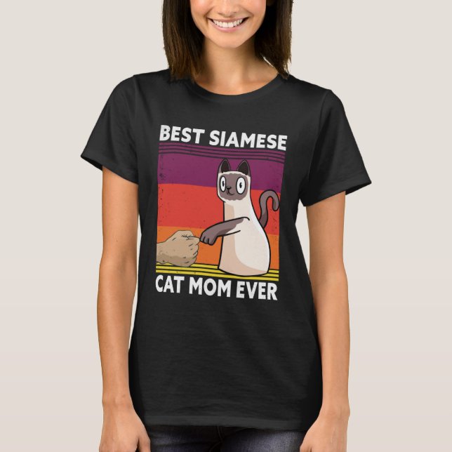 Best Siamese Cat Mom Ever  Cat T-Shirt (Front)