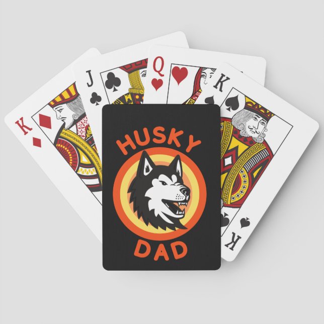 Best Siberian Husky Dad, Husky Dog Lovers Gift Poker Cards (Back)