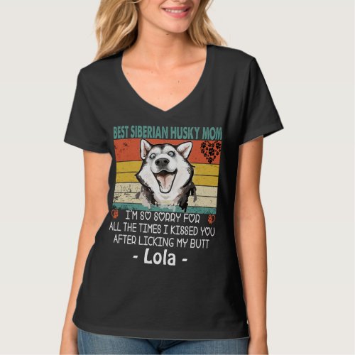 Best Siberian Husky Mom Funny Personalized Dog Mom T_Shirt