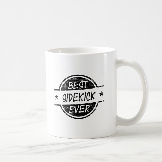 Best Sidekick Ever Black Coffee Mug (Right)