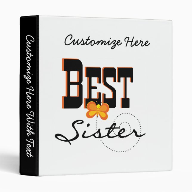 Best Sister Butterfly Gifts Binder (Front/Spine)